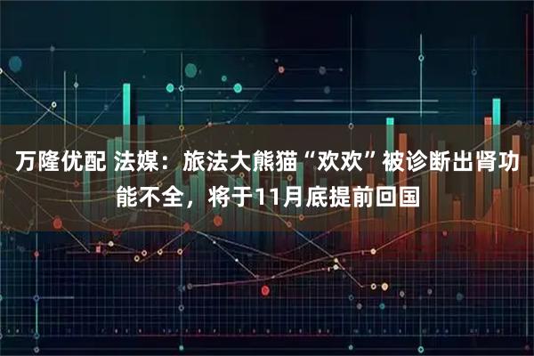 万隆优配 法媒：旅法大熊猫“欢欢”被诊断出肾功能不全，将于11月底提前回国